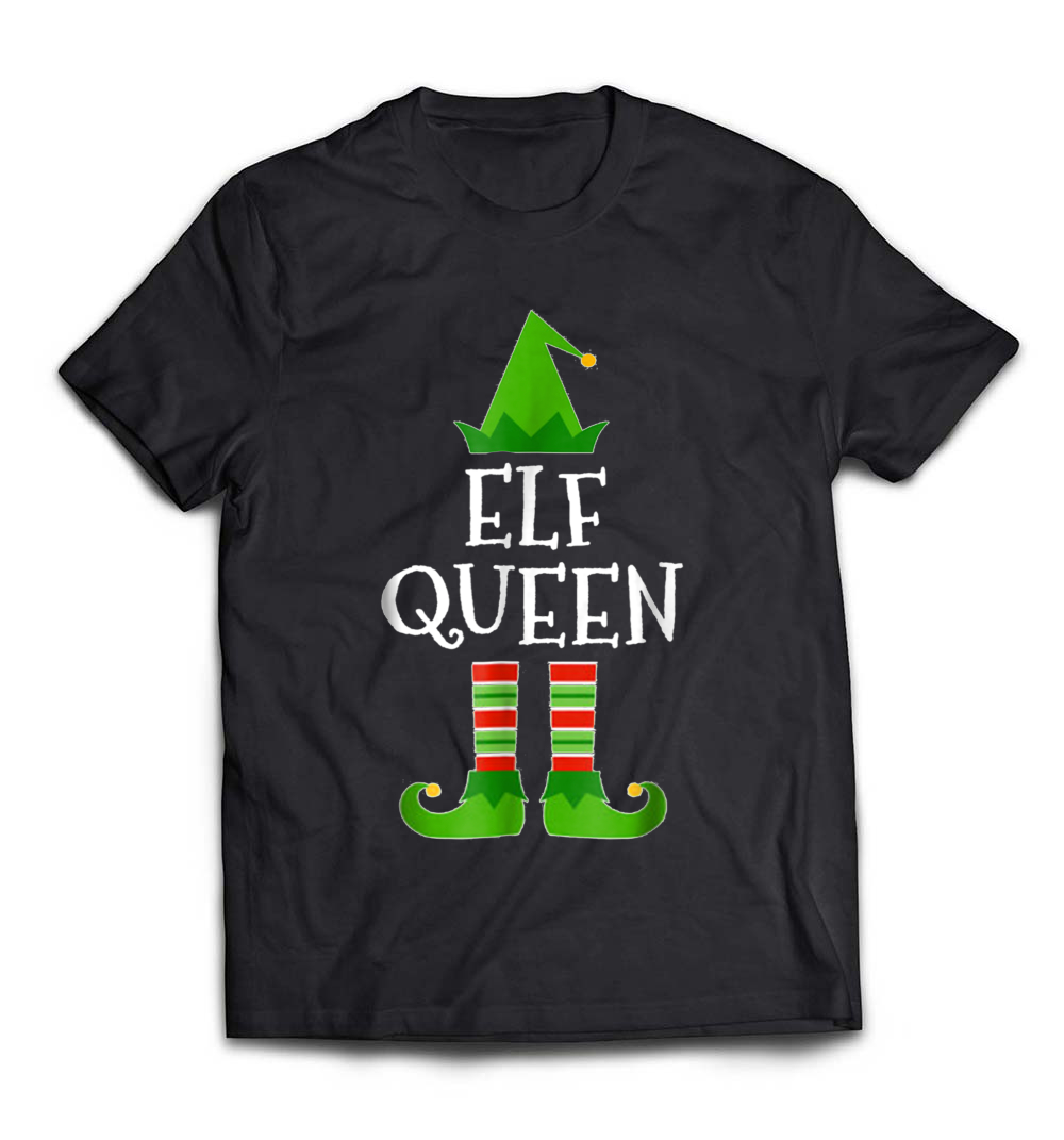 “Elf Queen Matching Family Group Christmas T-Shirt” – A Fun and Festive Tee for the Whole Family